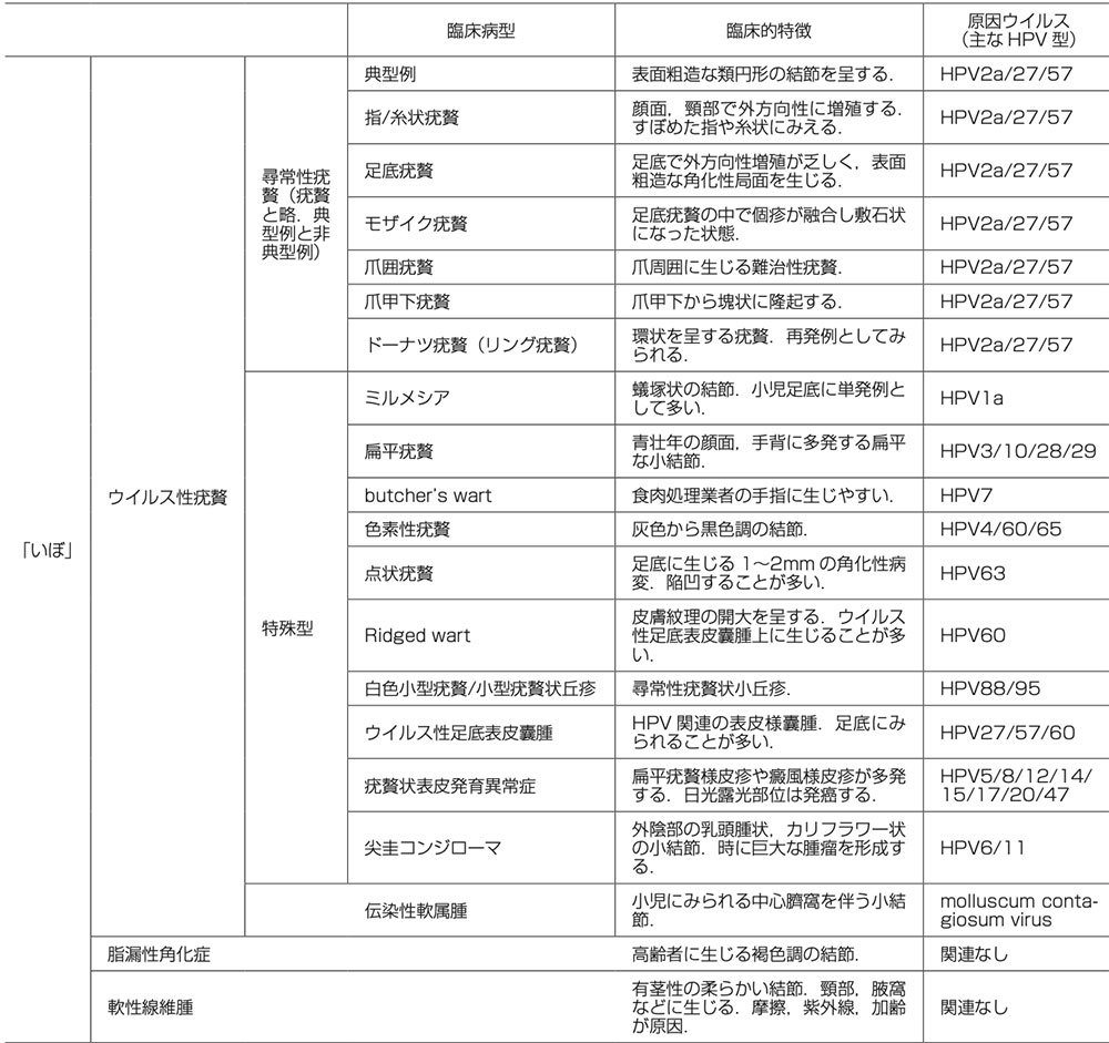 いぼの種類